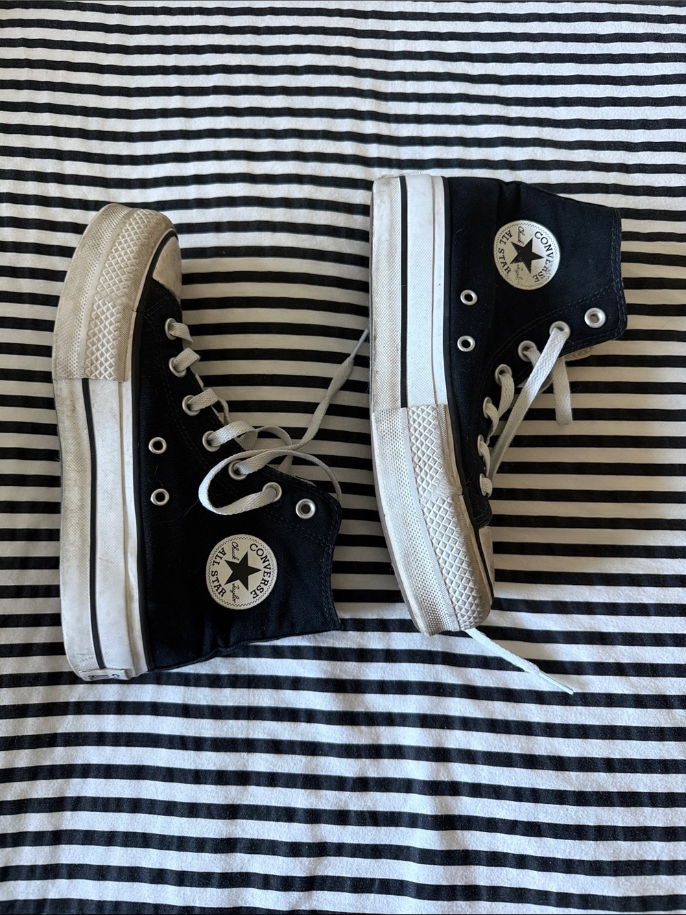 Converse Black and White High Top Sneakers